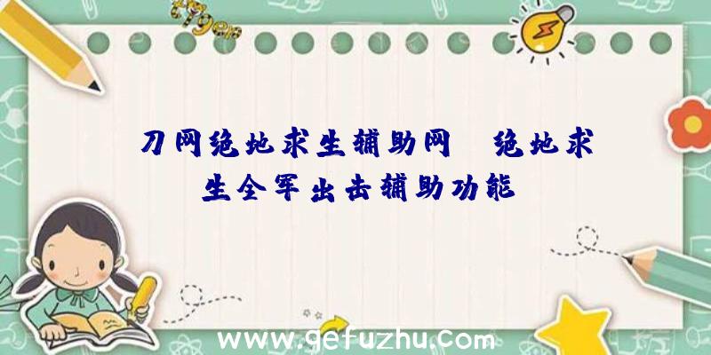 「刀网绝地求生辅助网」|绝地求生全军出击辅助功能